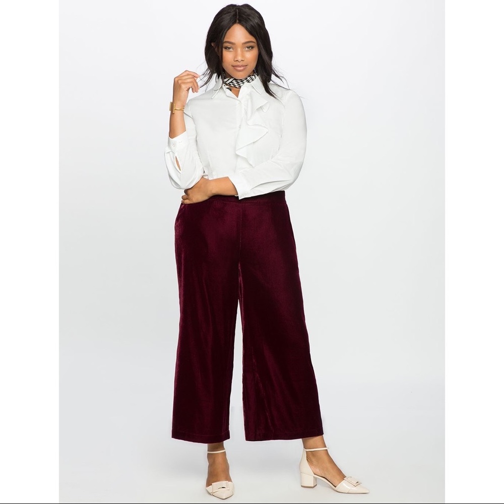ELOQUII Studio Cropped Velvet Pants — NWT